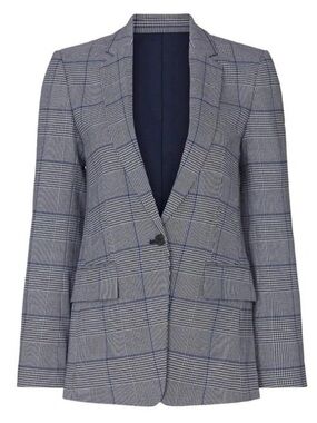 Club Monaco Borrem Grey Plaid Single-Button Blazer